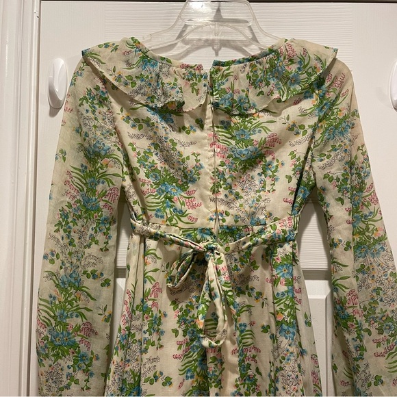 Vtg 70s This Is Yours Women’s XS Prairie Dress Gunne Style Floral Renaissance - Picture 5 of 11